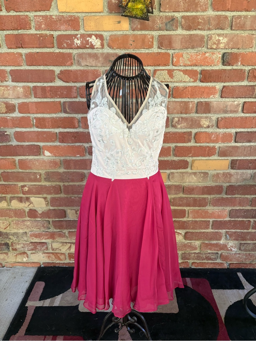 Elegant White Beaded Bodice A-Line Homecoming Dress